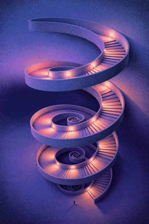 A spiral staircase that never ends